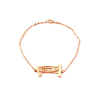 Personal Rose Gold Plated 925 Silver 3 Initials Monogram Bracelet/Anklet