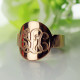 Solid Rose Gold Engraved Monogram Itnitial Ring