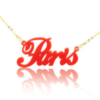 Colorful Acrylic Paris Style Name Necklace