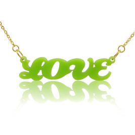 Colorful Cute Acrylic Name Necklace for Girls