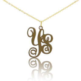 Acrylic Vine Monogram Two Initials Necklace