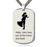 Couple Love Dog Tag Name Necklace