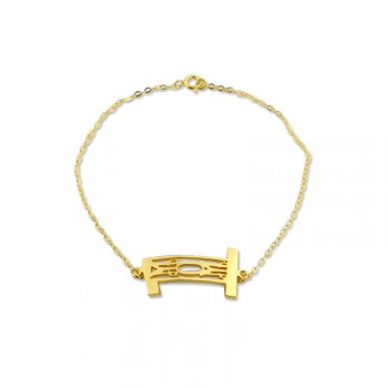 Personal Gold Plated 925 Silver 3 Initials Monogram Bracelet