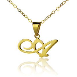 18ct Gold Plated Christina Applegate Initial Necklace