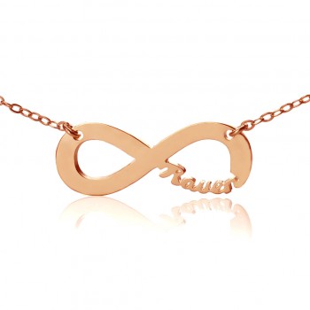 Solid Rose Gold 18ct Infinity Name Necklace