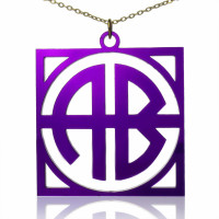 Colorful Acrylic Block Monogram Necklace