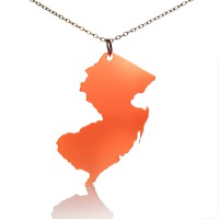 Acrylic New Jersey States Necklace American Map Necklace
