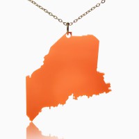 Acrylic Maine State Necklace America Map Necklace