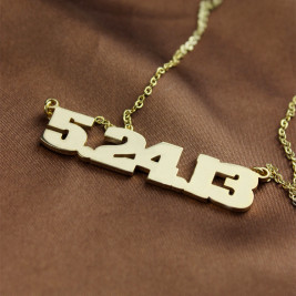 Personial Solid Gold Number Necklace