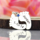 Personalised Memory Feet Necklace with Date  Name Sterling Silver