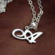 Personalised Madonna Style Initial Necklace Solid White Gold