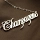 Solid Rose Gold Personalised Champagne Font Name Necklace