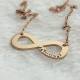 Solid Rose Gold 18ct Infinity Name Necklace