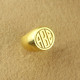 Customised Signet Ring with Block Monogram 18ct Gold Plated