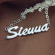 Solid White Gold Sienna Style Name Necklace