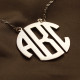 Solid Rose Gold Initial Block Monogram Pendant Necklace