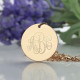 Solid Rose Gold Vine Font Disc Engraved Monogram Necklace