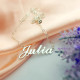 Solid 18ct White Gold Plated Julia Style Name Necklace