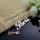 Paris Hilton Style Name Necklace 18ct Solid Rose Gold Plated