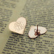 Heart Monogram Earrings Studs Cusotm Solid 18ct Rose Gold