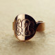 Solid Rose Gold Engraved Monogram Itnitial Ring