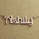 Solid Rose Gold Harrington Font Name Necklace