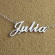 Solid 18ct White Gold Plated Julia Style Name Necklace