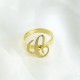 Personalised Carrie Initial Letter Ring 18ct Gold Plated