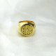 Customised Signet Ring with Block Monogram 18ct Gold Plated