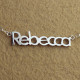 Solid White Gold Rebecca Style Name Necklace