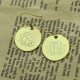 Solid 18ct Gold Circle Signet Monogram Earring