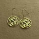 18ct Gold Plated Personalised Circle Monogram Earring