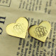 Heart Monogram Earrings Studs Cusotm Solid 18ct Gold