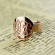 Solid Rose Gold Engraved Monogram Itnitial Ring