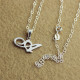 Personalised Madonna Style Initial Necklace Solid White Gold