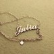 Solid Rose Gold Plated Julia Style Name Necklace