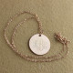 Solid Rose Gold Vine Font Disc Engraved Monogram Necklace