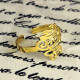 Monogram Cuff Bracelet Hand Write 18ct Gold Plated