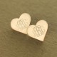 Heart Monogram Earrings Studs Cusotm Solid 18ct Rose Gold