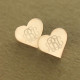 Heart Monogram Earrings Studs Cusotm Solid 18ct Rose Gold