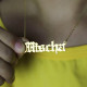 Mischa Barton Old English Font Name Necklace 18ct Gold Plated