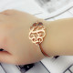 Rose Gold Monogram Initial Bangle Bracelet 1.25 Inch