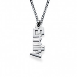 Vertical Name Necklace in Sterling Silver	