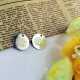 Disc Signet Monogrammed Earrings Sterling Silver