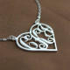 Heart Monogram Necklace Sterling Silver