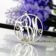 Personalised Necklace Fancy Circle Monogram Necklace Silver