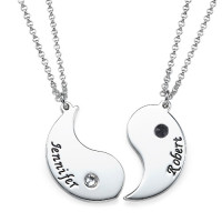 Yin Yang Necklace for Couples with Engraving	