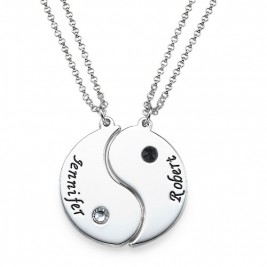 Yin Yang Necklace for Couples with Engraving	