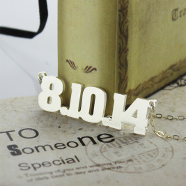 Sterling Silver Number Name Necklace Unique Men Jewellery