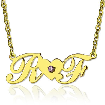 18ct Gold Plated Two Initials Necklace